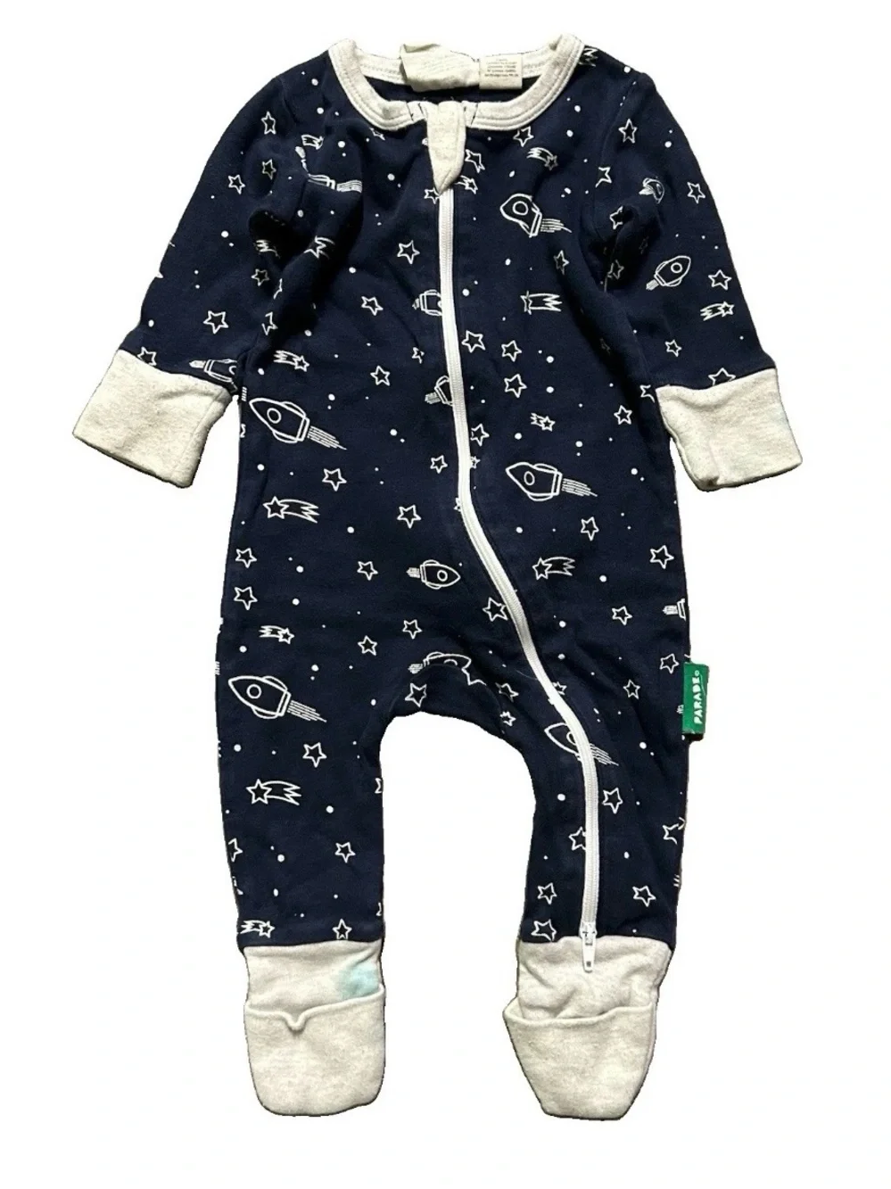 Baby Boy Footie Pajamas Little Brother Animals Space Size 0-3 Months